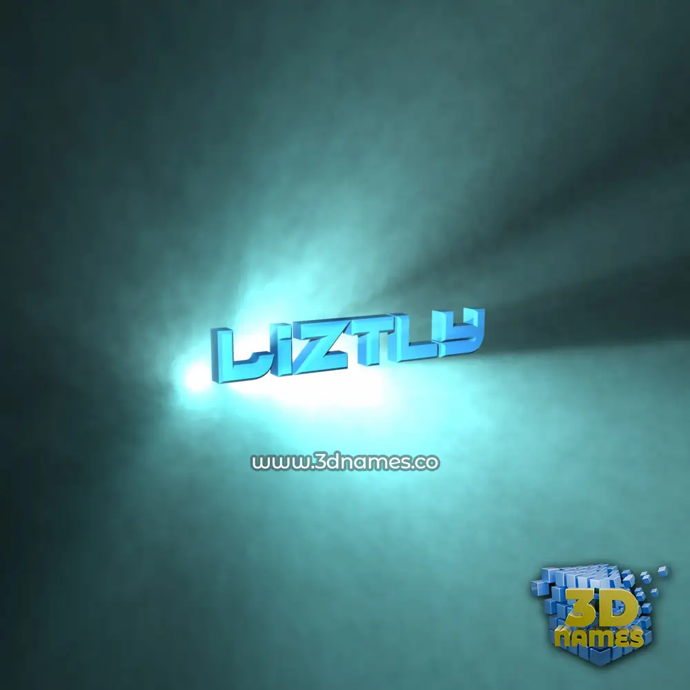liztly in Light Shine style - 3D name wallpaper