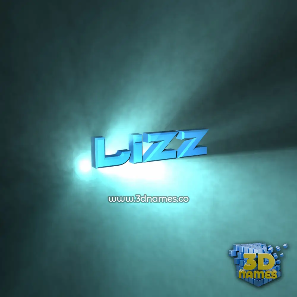 lizz in Light Shine style - 3D name wallpaper