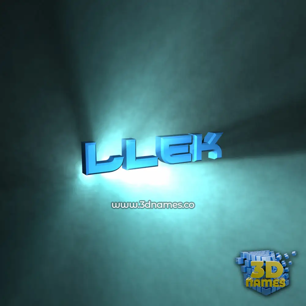 llek in Light Shine style - 3D name wallpaper