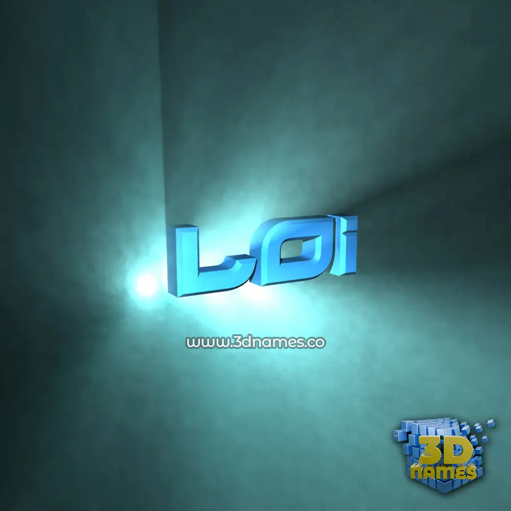 loi in Light Shine style - 3D name wallpaper