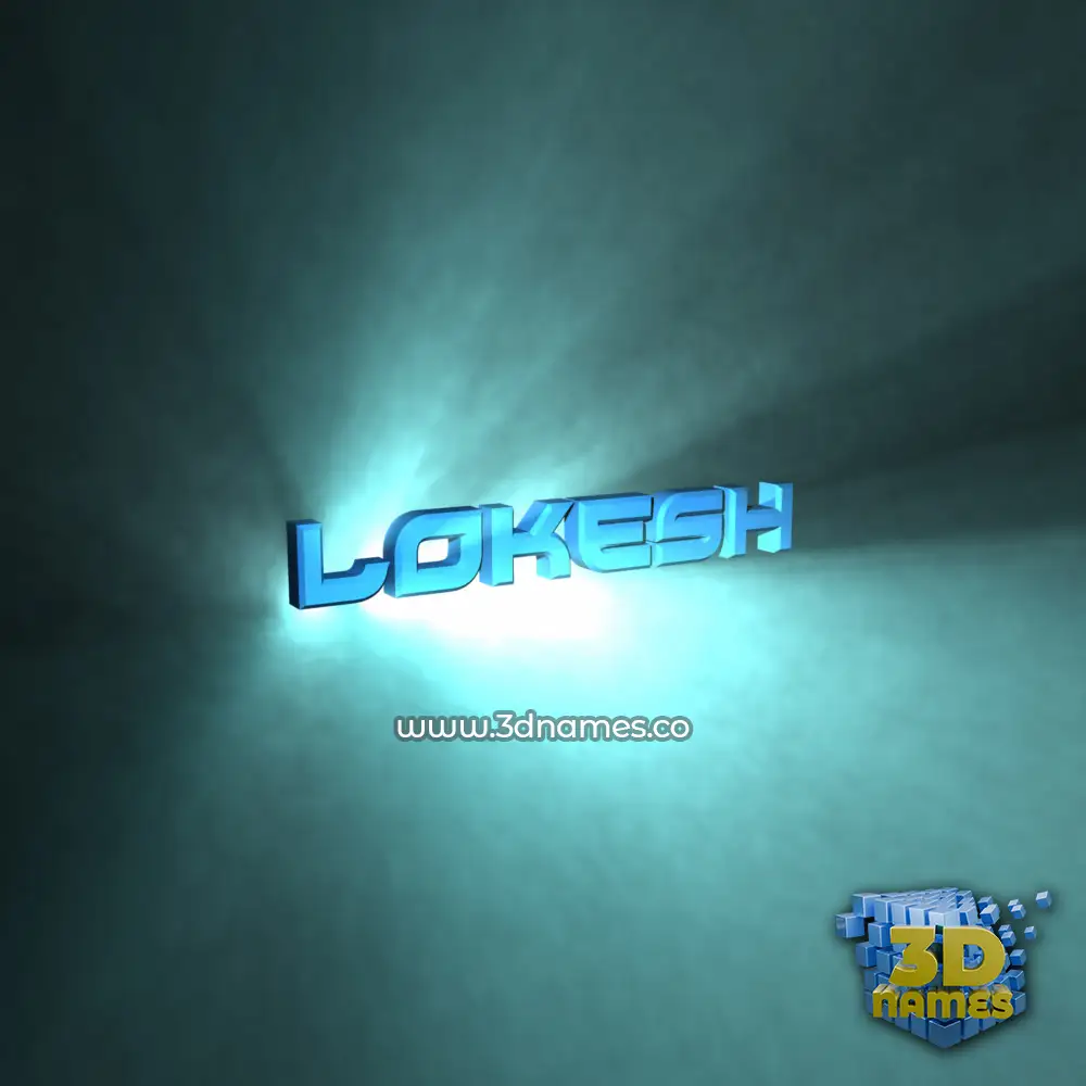 lokesh in Light Shine style - 3D name wallpaper