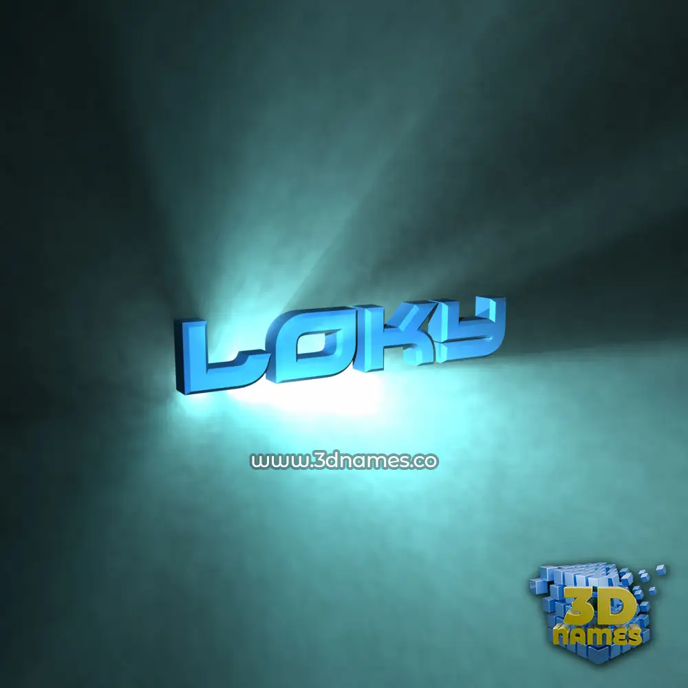 loky in Light Shine style - 3D name wallpaper