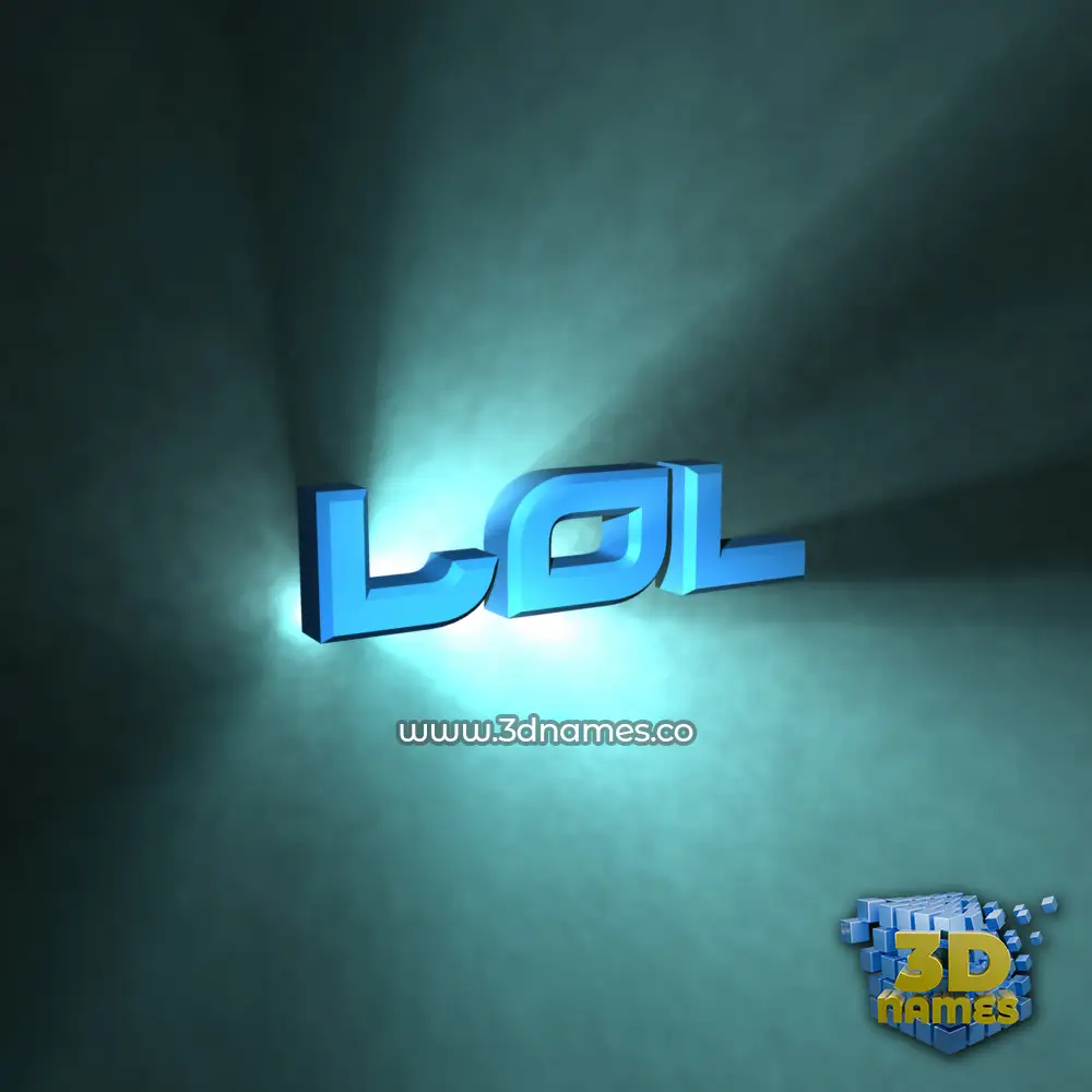 lol in Light Shine style - 3D name wallpaper