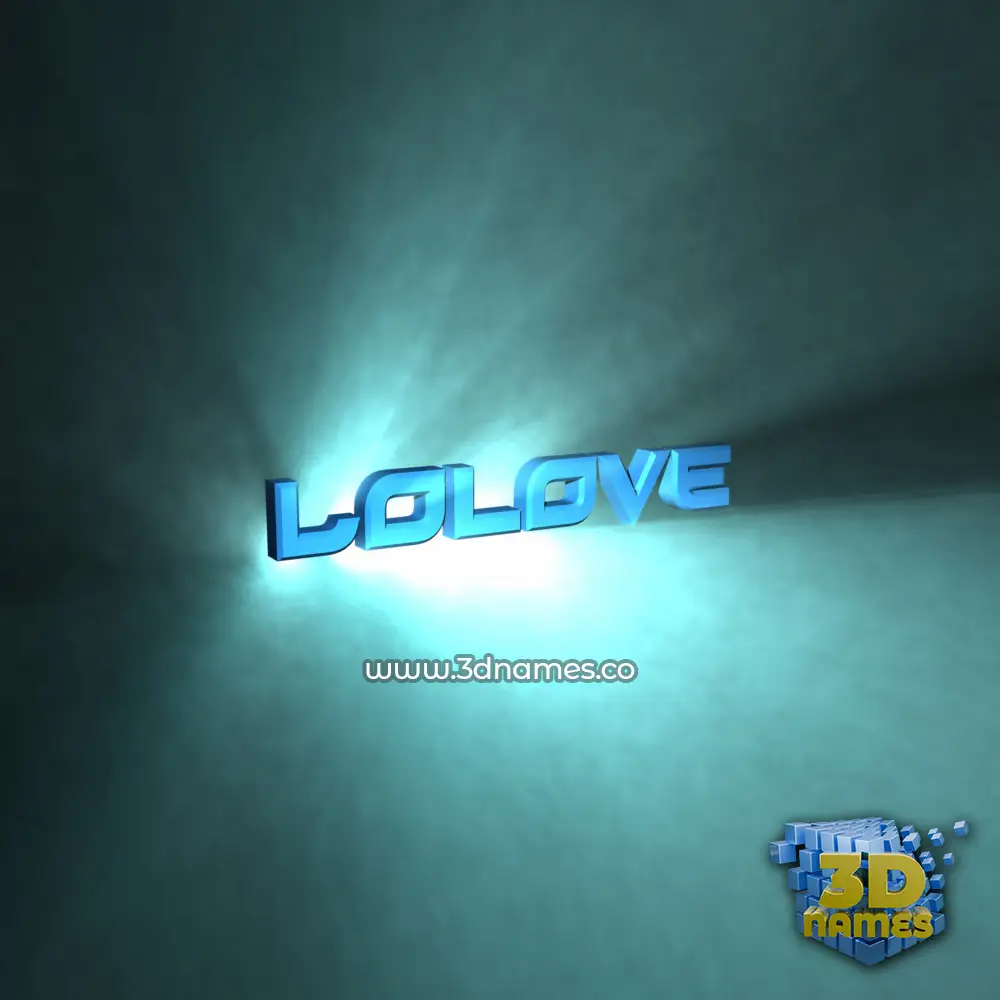 lolove in Light Shine style - 3D name wallpaper