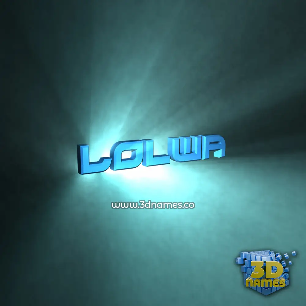 lolwa in Light Shine style - 3D name wallpaper