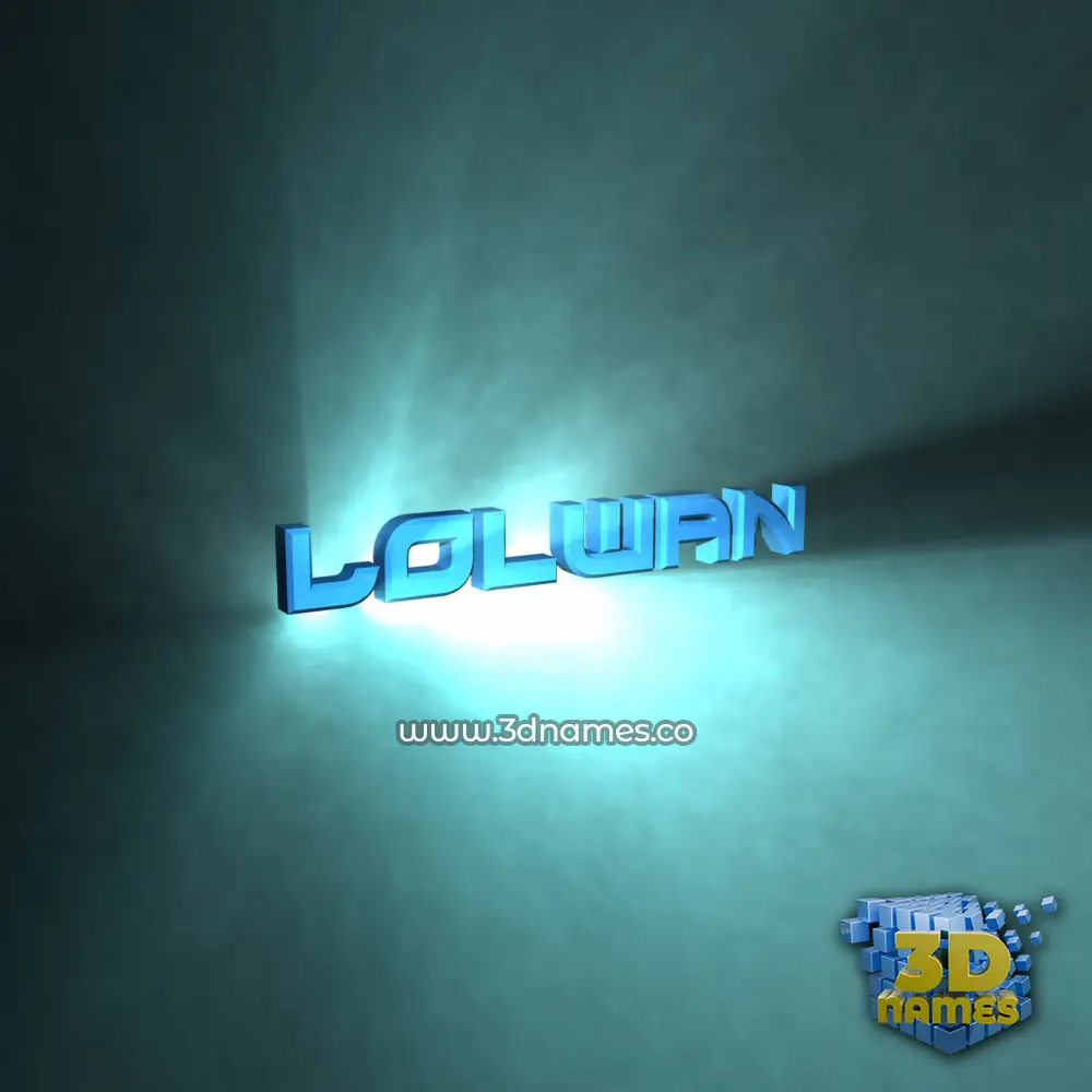 lolwan in Light Shine style - 3D name wallpaper