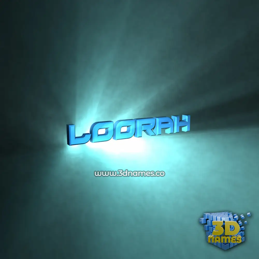 loorah in Light Shine style - 3D name wallpaper