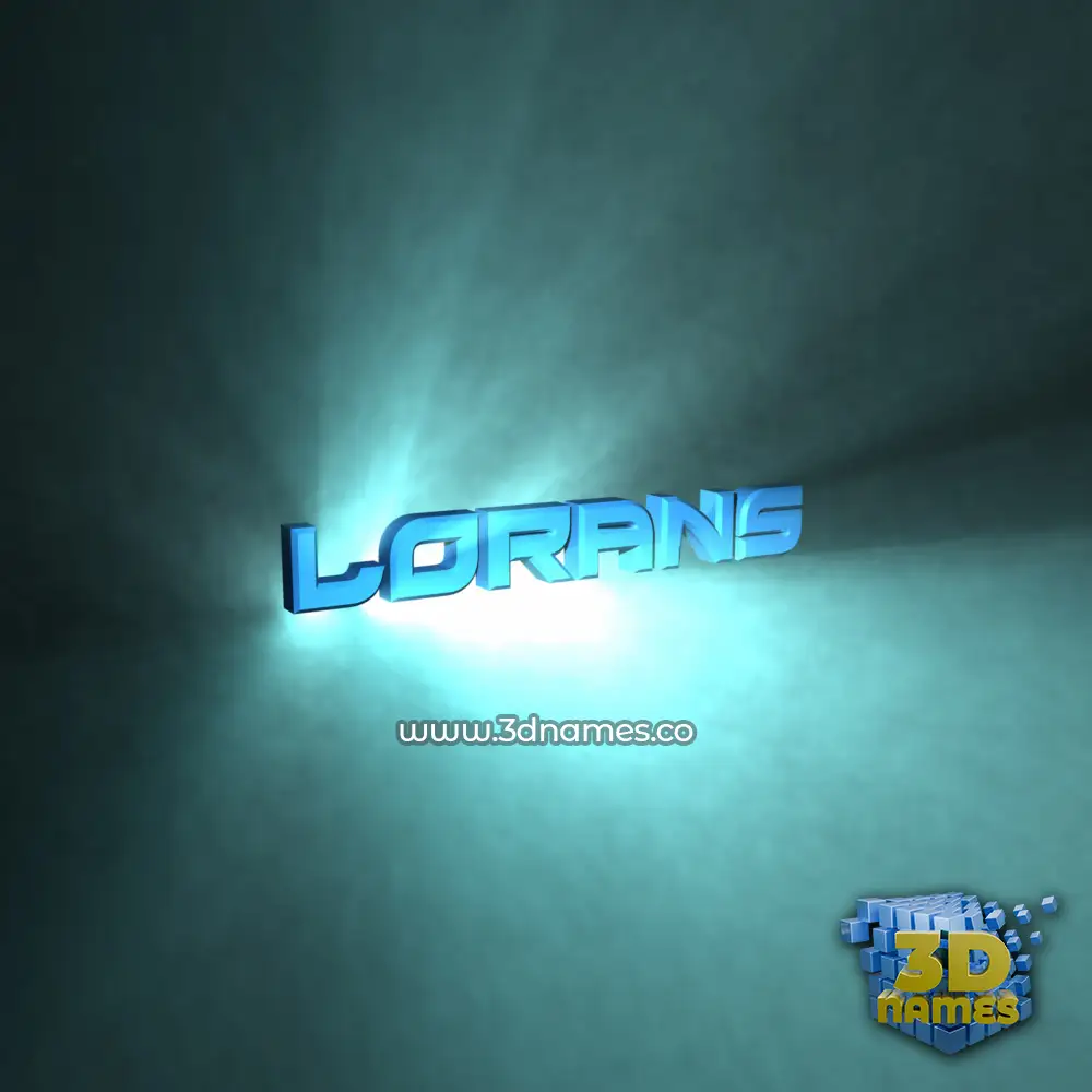 lorans in Light Shine style - 3D name wallpaper