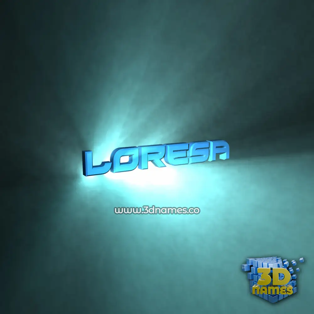 loresa in Light Shine style - 3D name wallpaper