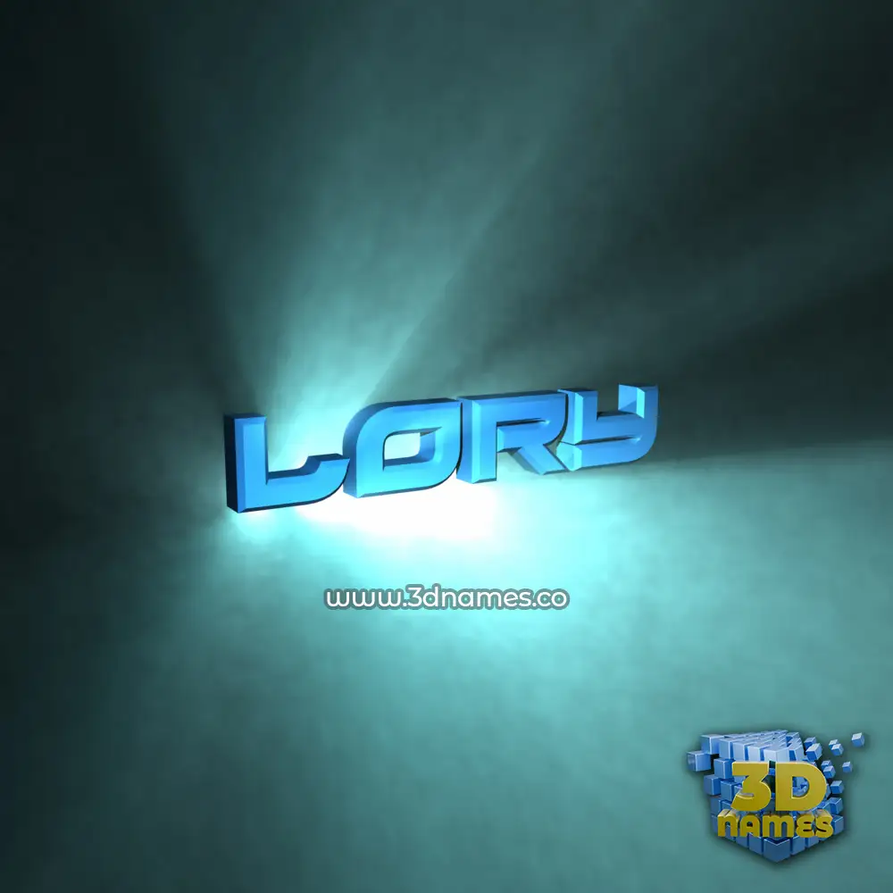 lory in Light Shine style - 3D name wallpaper