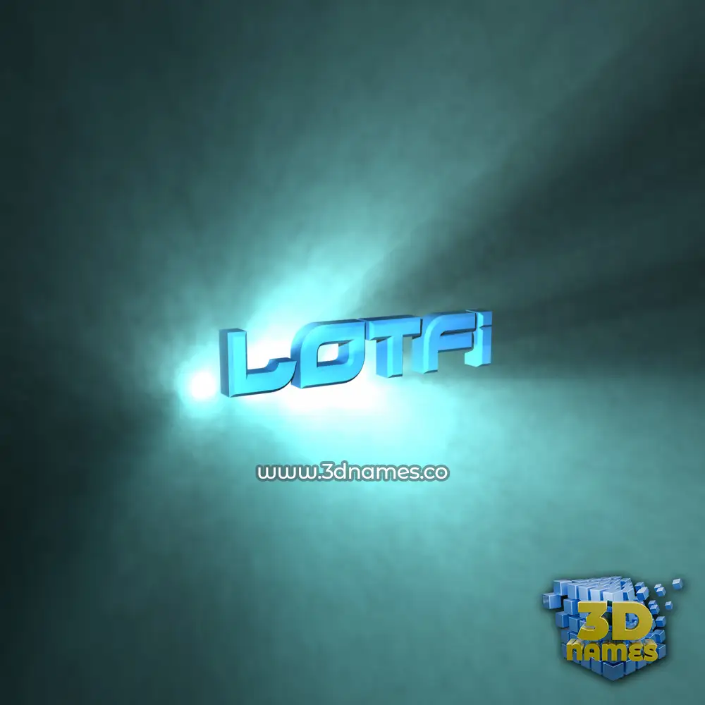 lotfi in Light Shine style - 3D name wallpaper