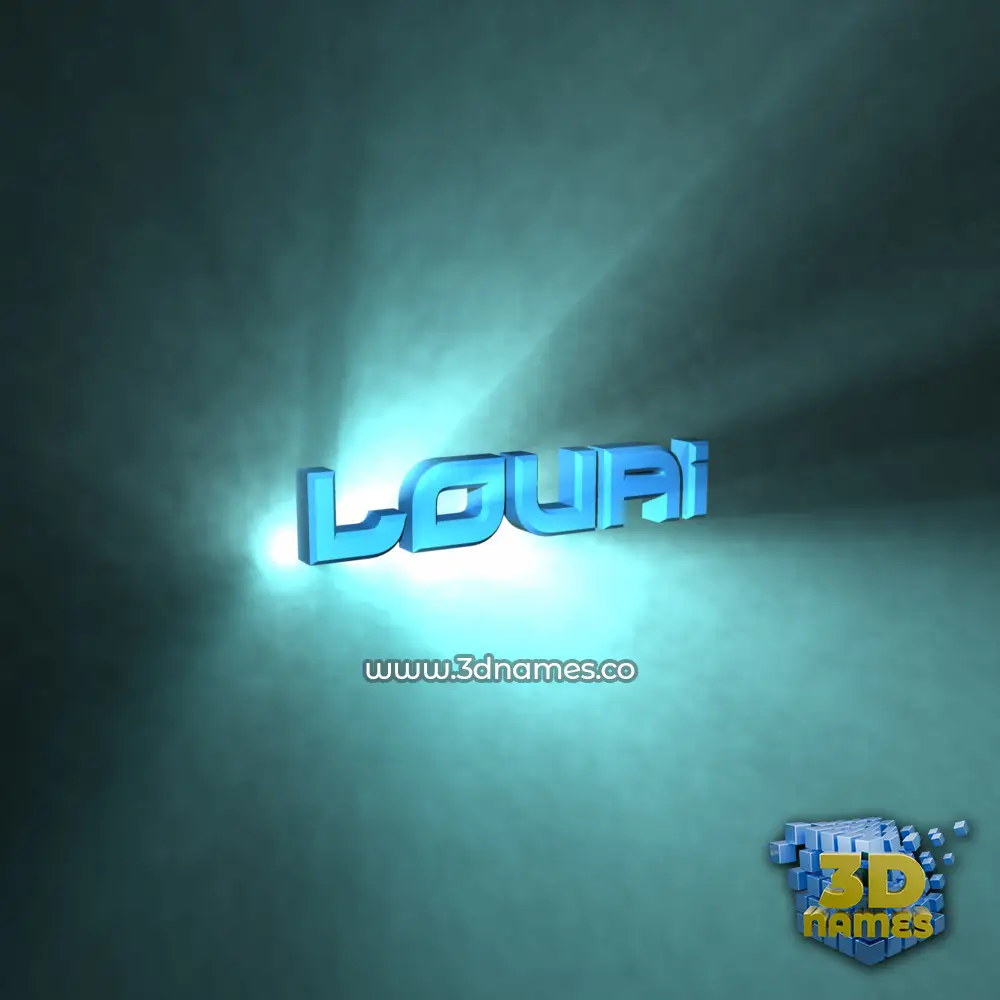 louai in Light Shine style - 3D name wallpaper