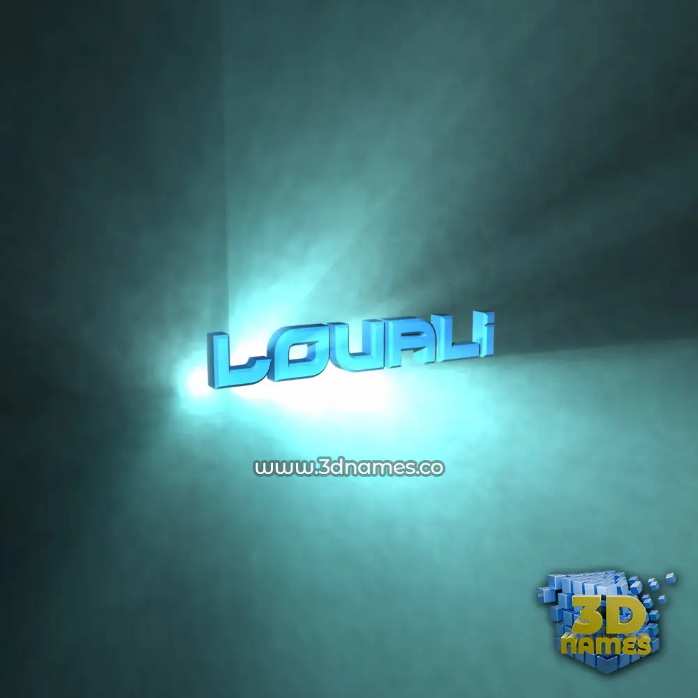 louali in Light Shine style - 3D name wallpaper