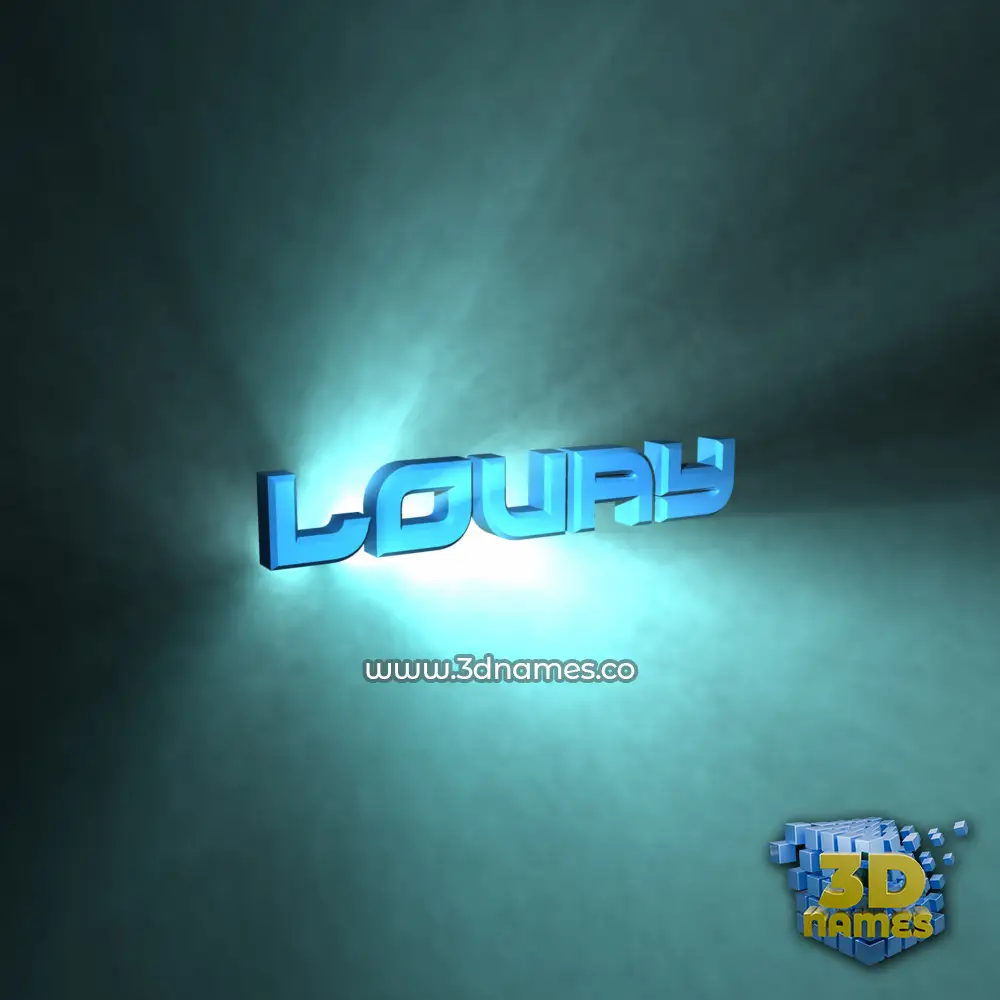 louay in Light Shine style - 3D name wallpaper