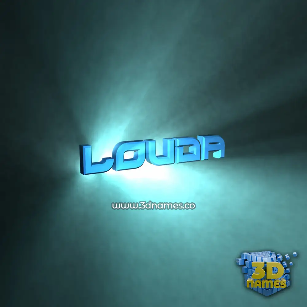 louda in Light Shine style - 3D name wallpaper
