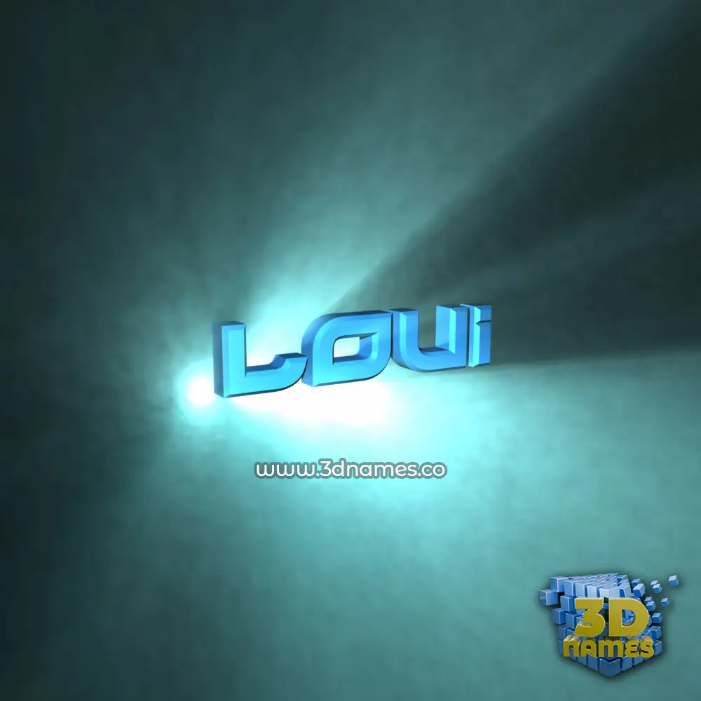 loui in Light Shine style - 3D name wallpaper