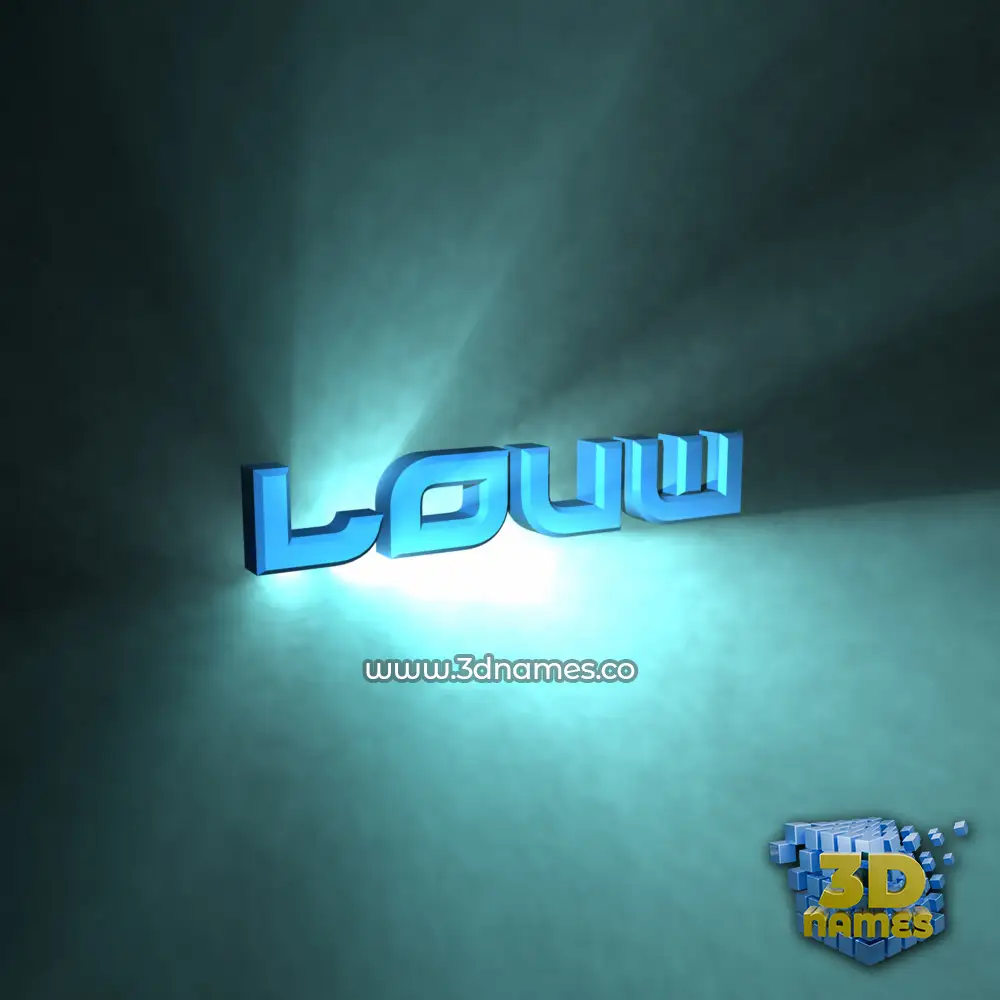 louw in Light Shine style - 3D name wallpaper