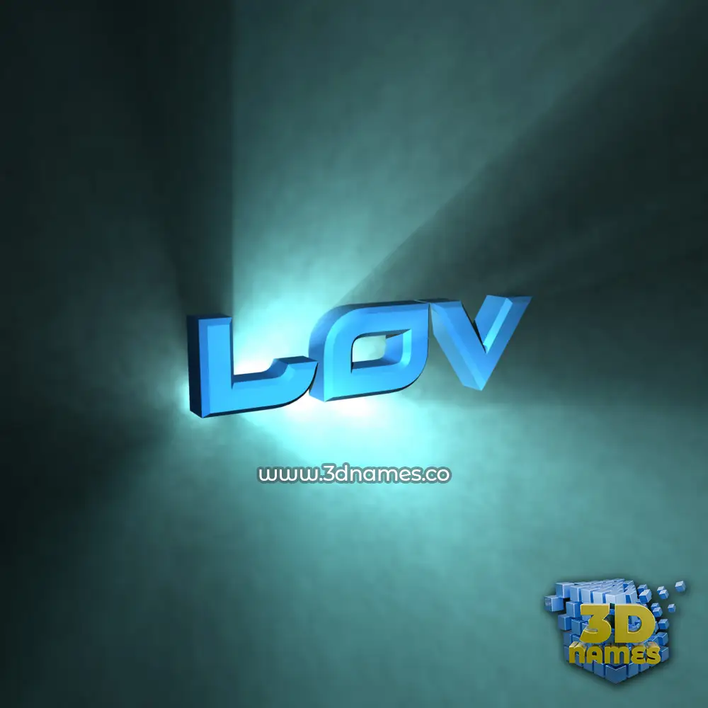 lov in Light Shine style - 3D name wallpaper