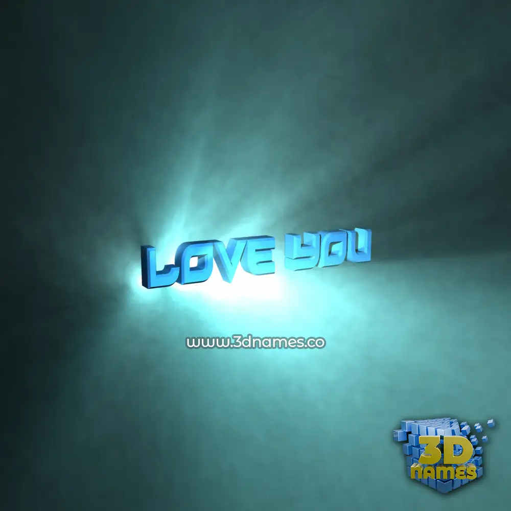 love you in Light Shine style - 3D name wallpaper