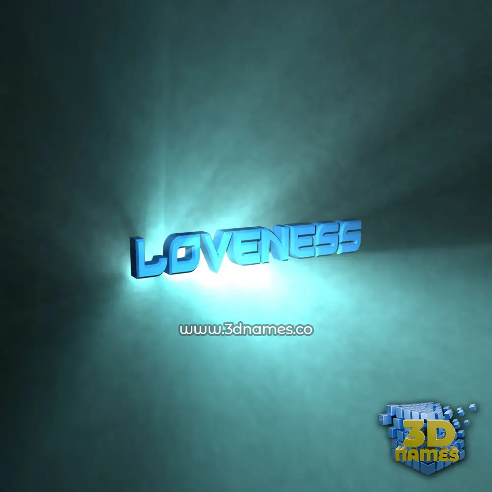 loveness in Light Shine style - 3D name wallpaper