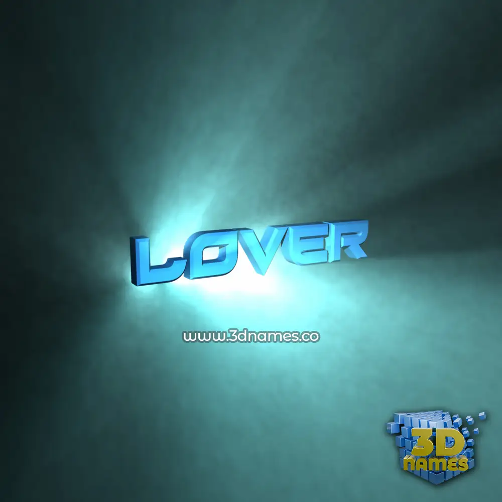 lover in Light Shine style - 3D name wallpaper