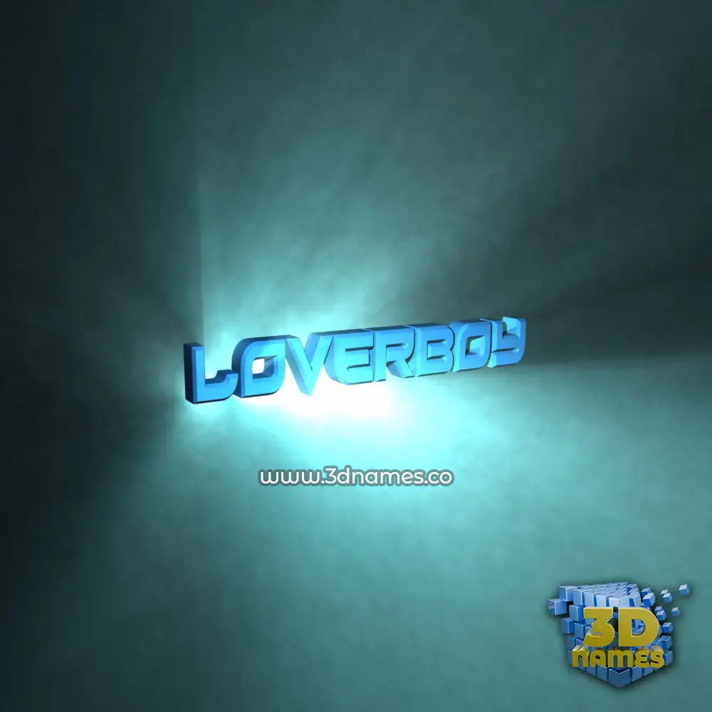 loverboy in Light Shine style - 3D name wallpaper