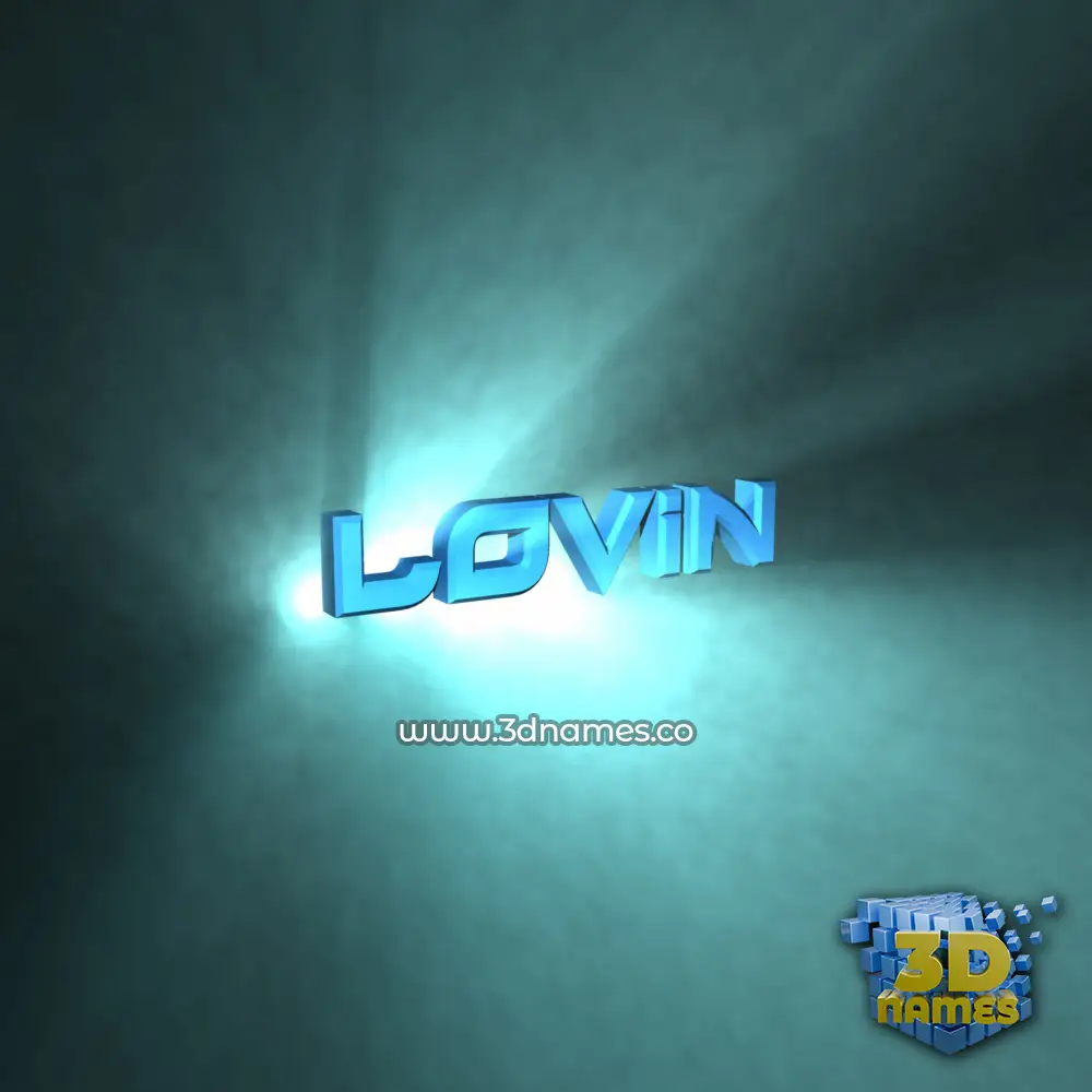lovin in Light Shine style - 3D name wallpaper