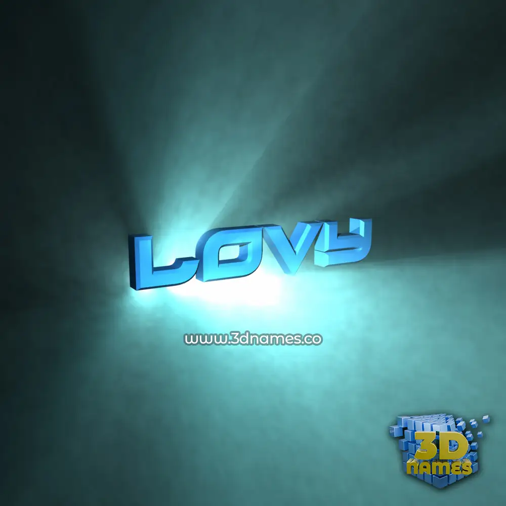 lovy in Light Shine style - 3D name wallpaper