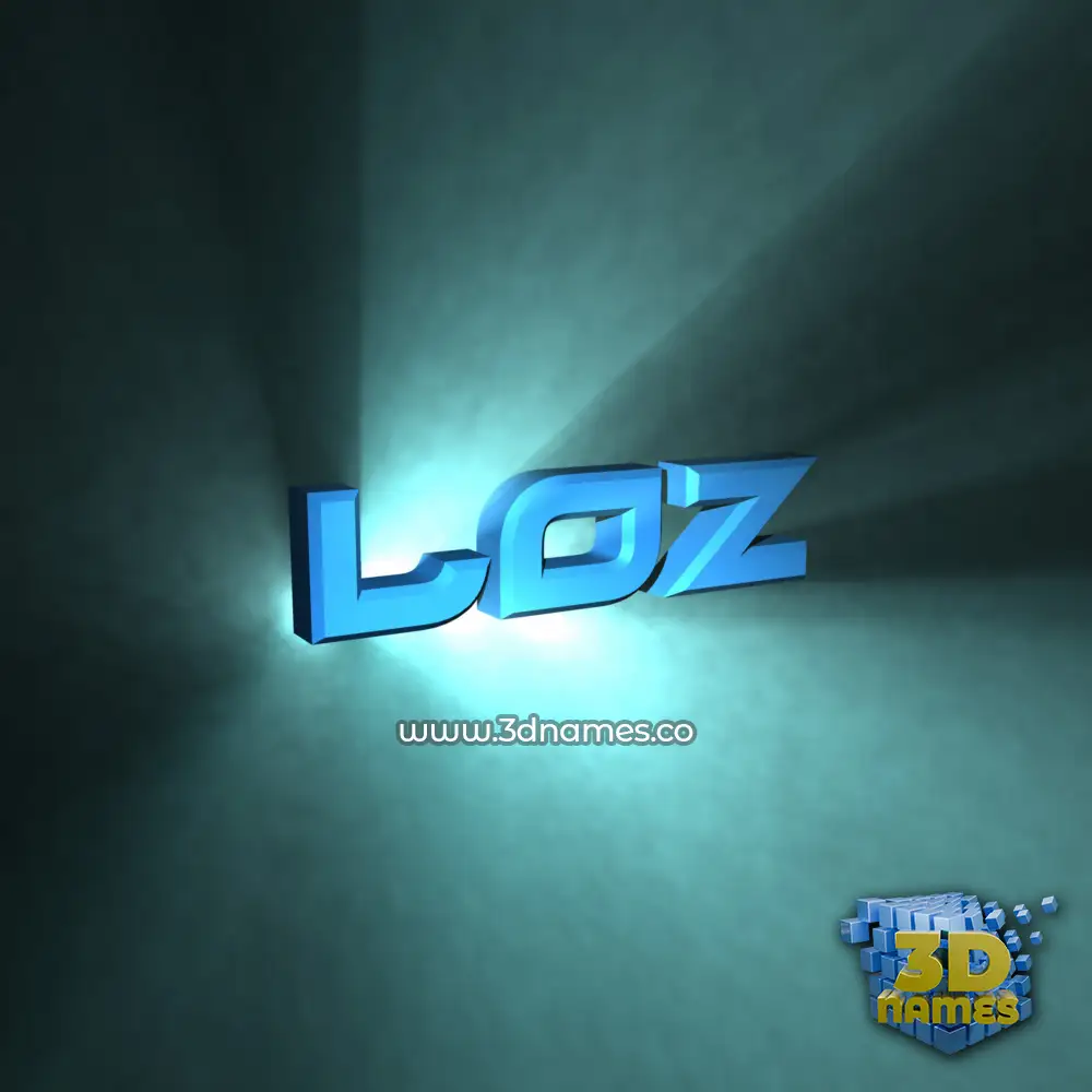 loz in Light Shine style - 3D name wallpaper