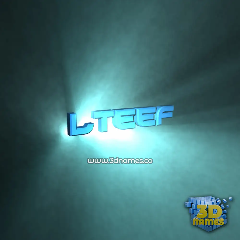 lteef in Light Shine style - 3D name wallpaper