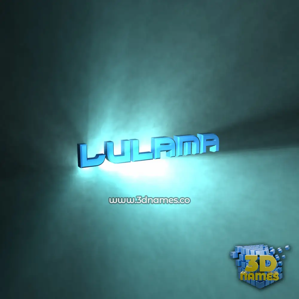 lulama in Light Shine style - 3D name wallpaper