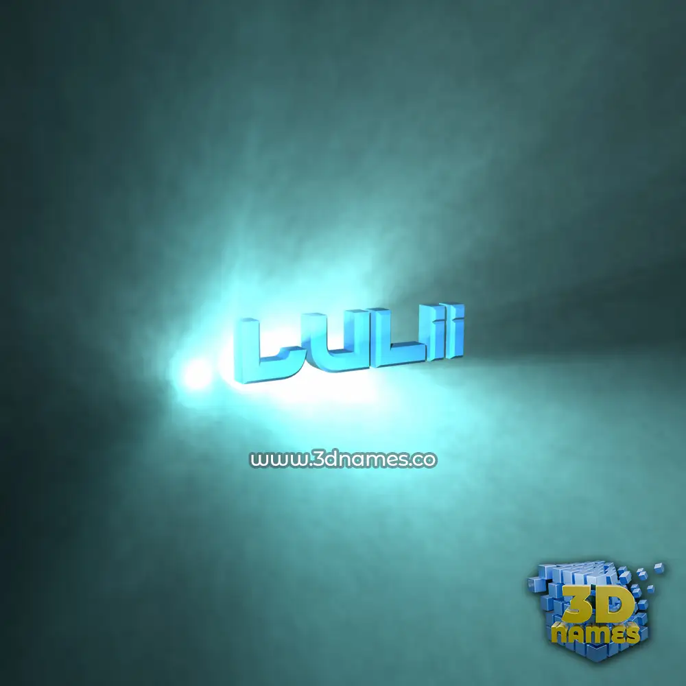 lulii in Light Shine style - 3D name wallpaper