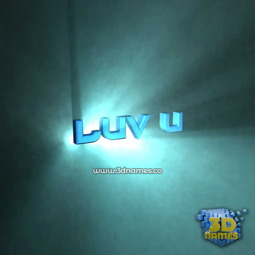 luv u in Light Shine style - 3D name wallpaper