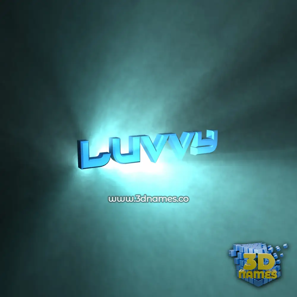 luvvy in Light Shine style - 3D name wallpaper
