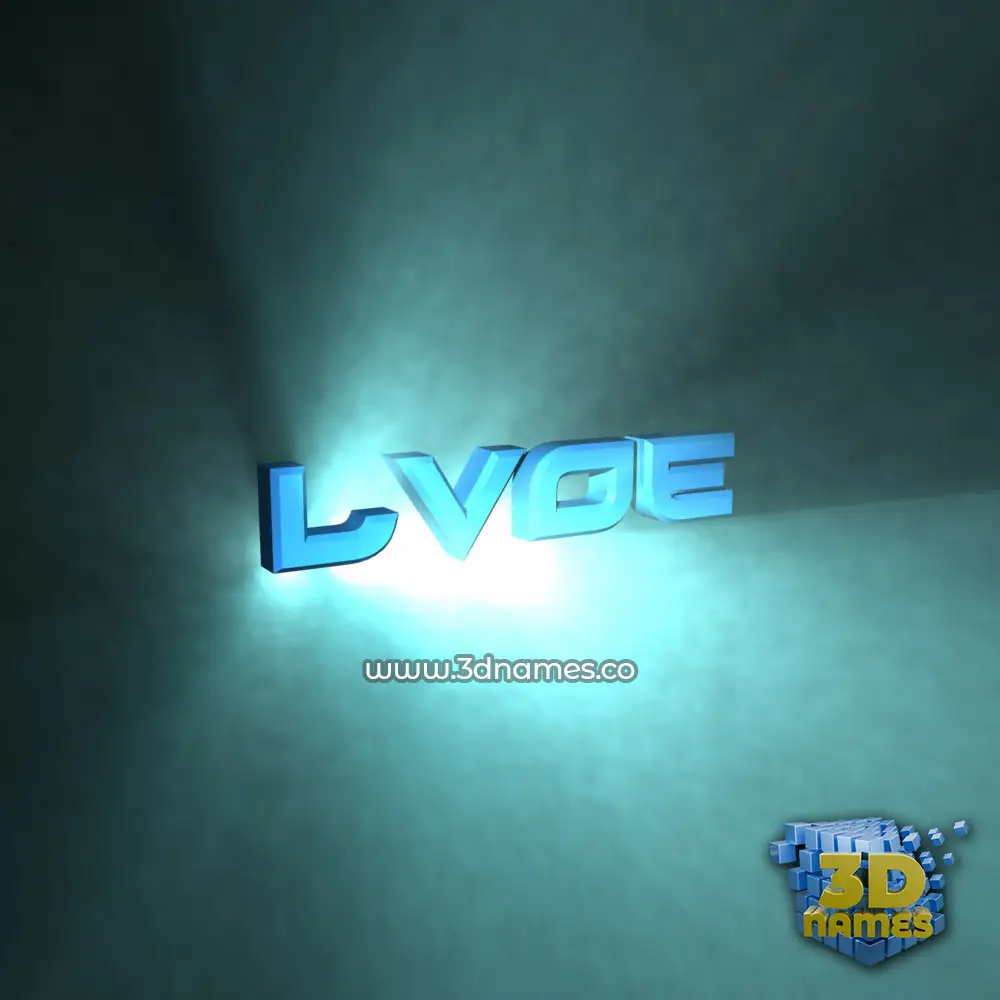 lvoe in Light Shine style - 3D name wallpaper