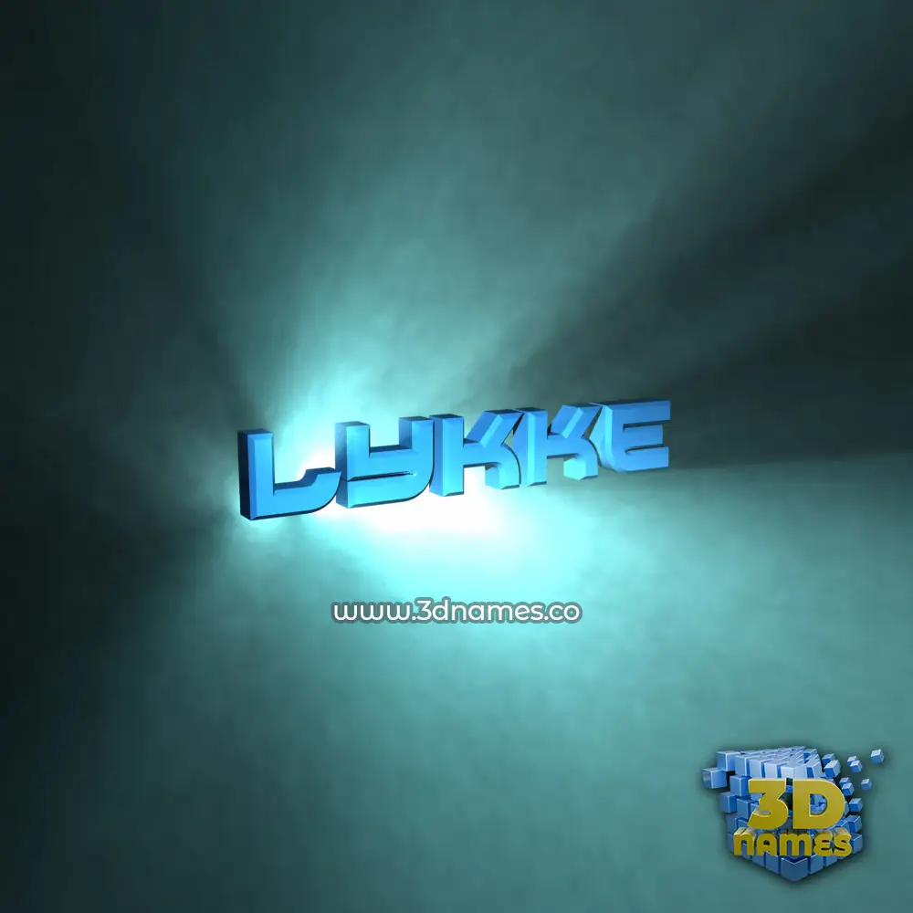 lykke in Light Shine style - 3D name wallpaper