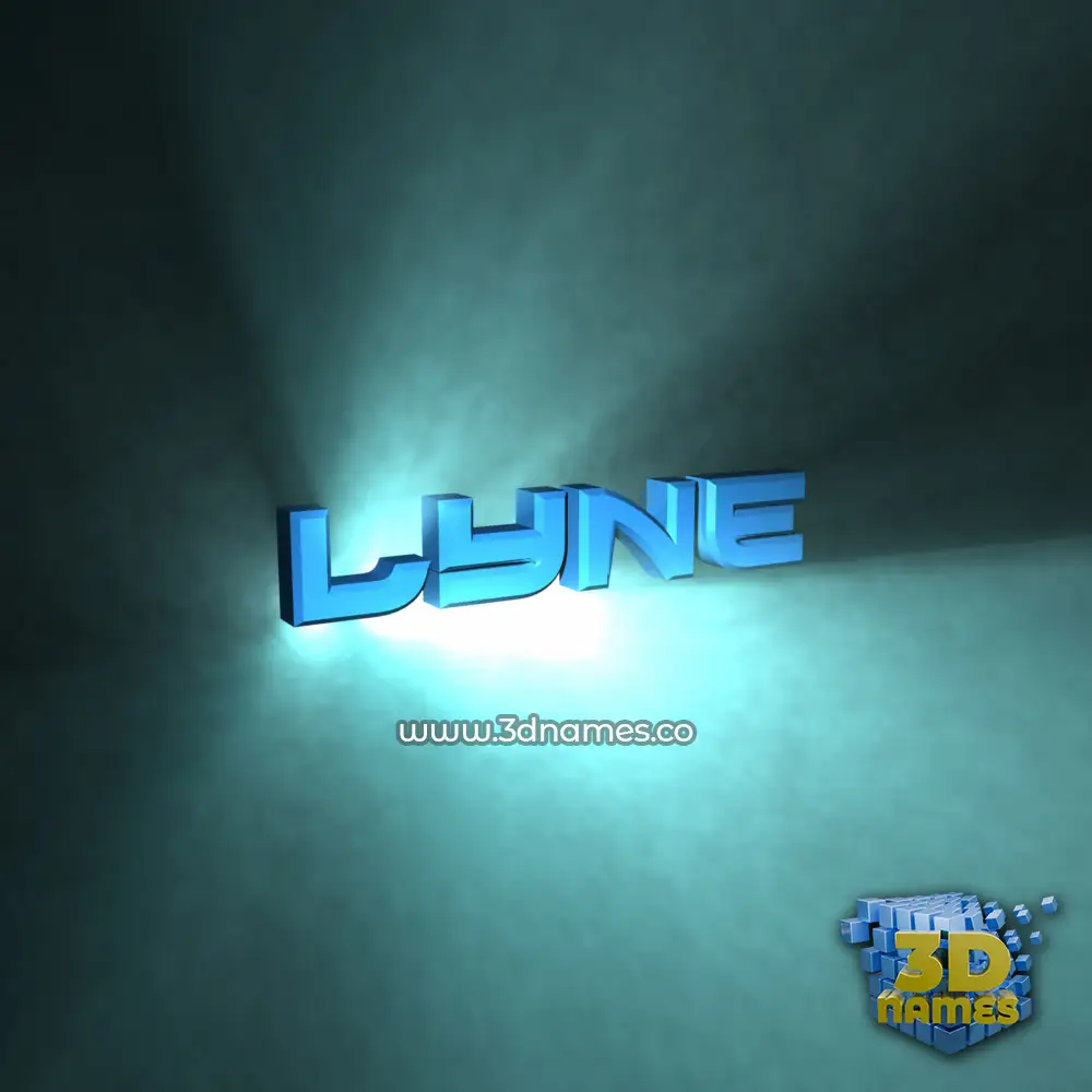 lyne in Light Shine style - 3D name wallpaper