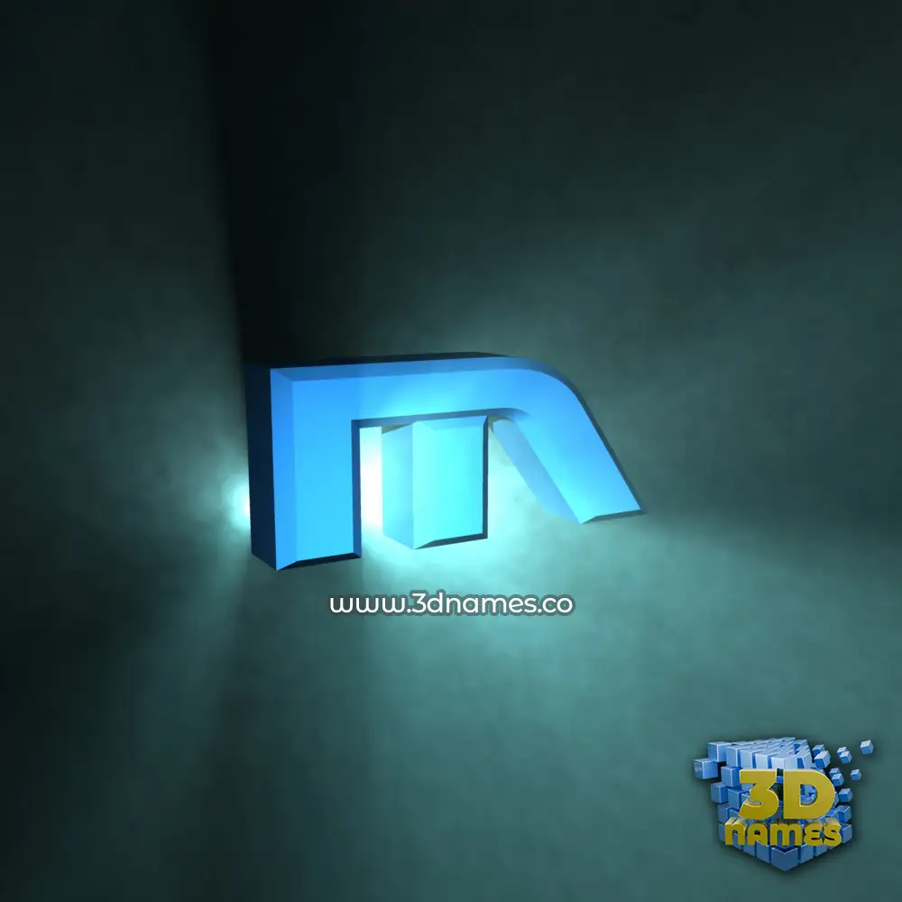 m in Light Shine style - 3D name wallpaper
