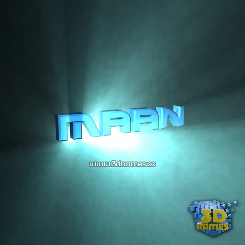 maan in Light Shine style - 3D name wallpaper