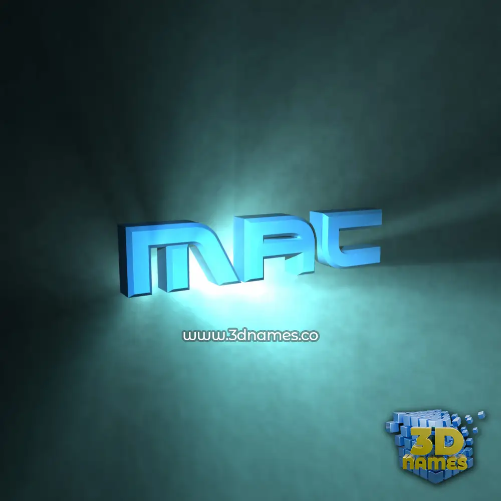 mac in Light Shine style - 3D name wallpaper