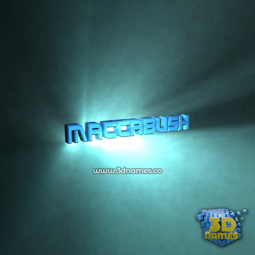 maccabush in Light Shine style - 3D name wallpaper