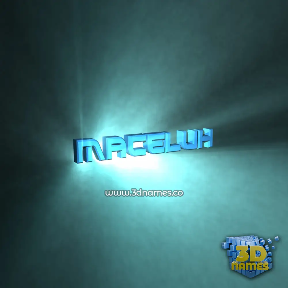 maceluh in Light Shine style - 3D name wallpaper