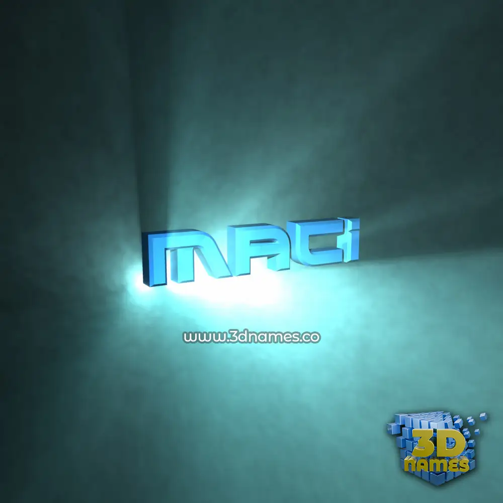 maci in Light Shine style - 3D name wallpaper