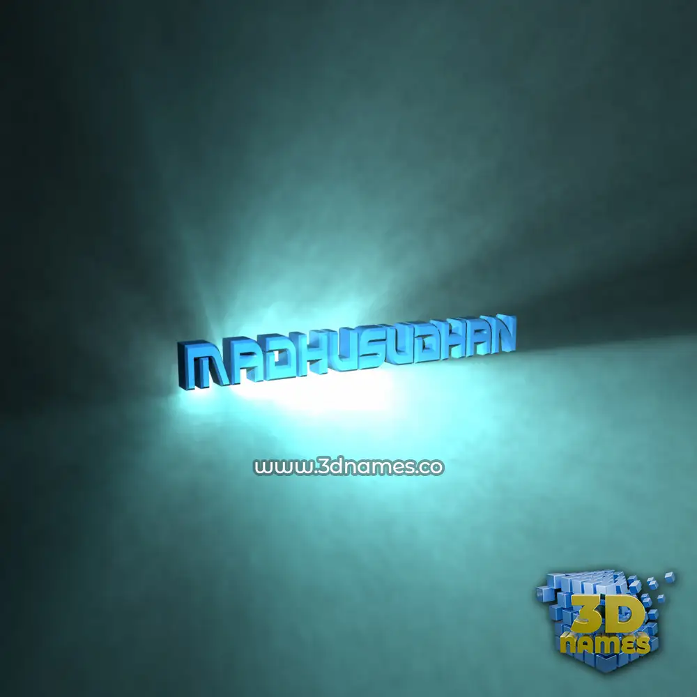 madhusudhan in Light Shine style - 3D name wallpaper