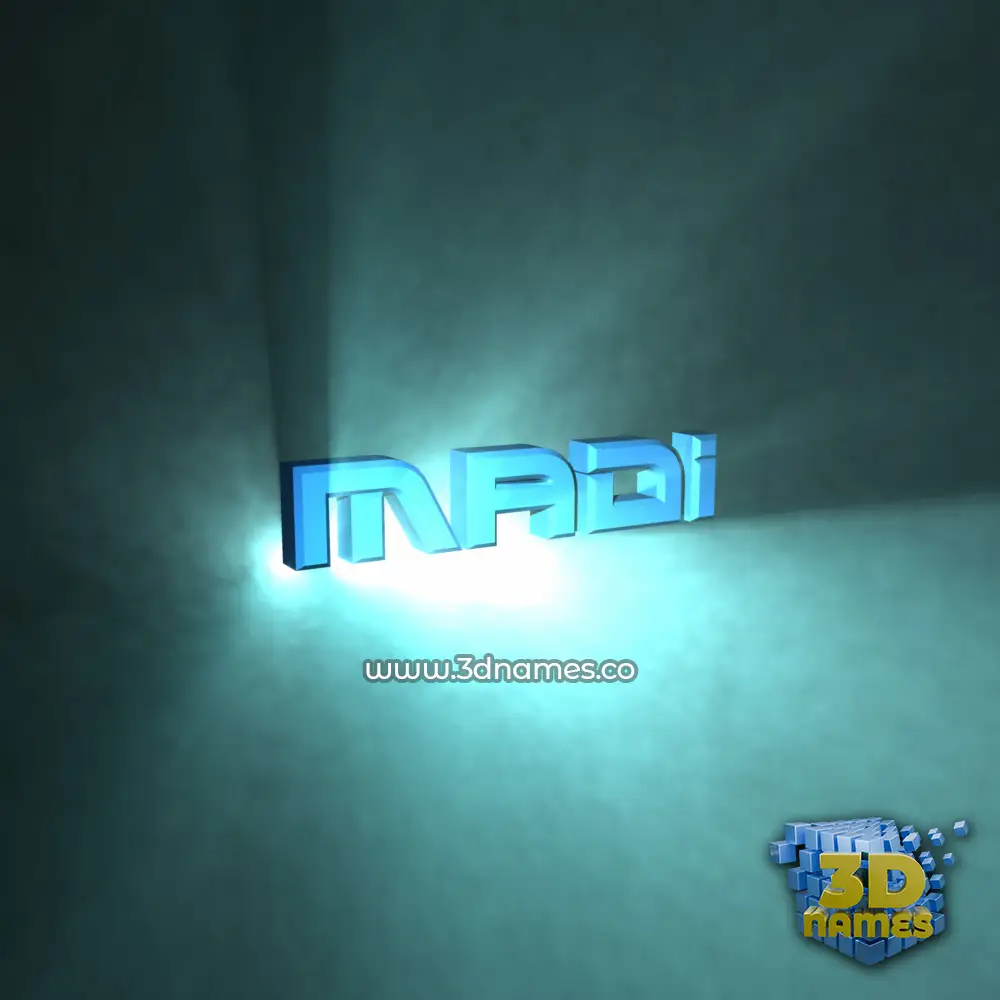 madi in Light Shine style - 3D name wallpaper