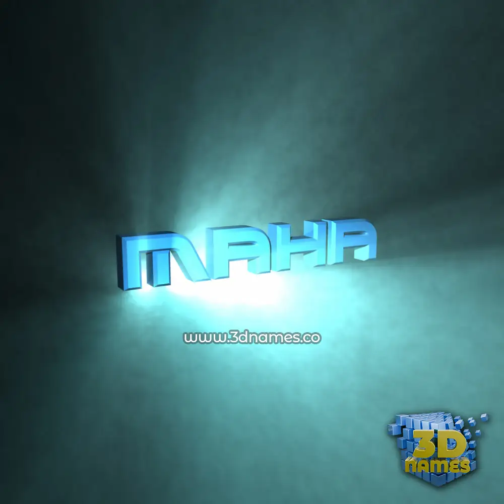 maha in Light Shine style - 3D name wallpaper