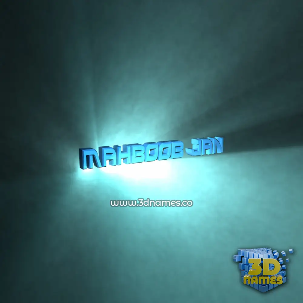 mahboob jan in Light Shine style - 3D name wallpaper