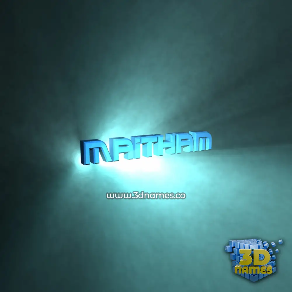 maitham in Light Shine style - 3D name wallpaper