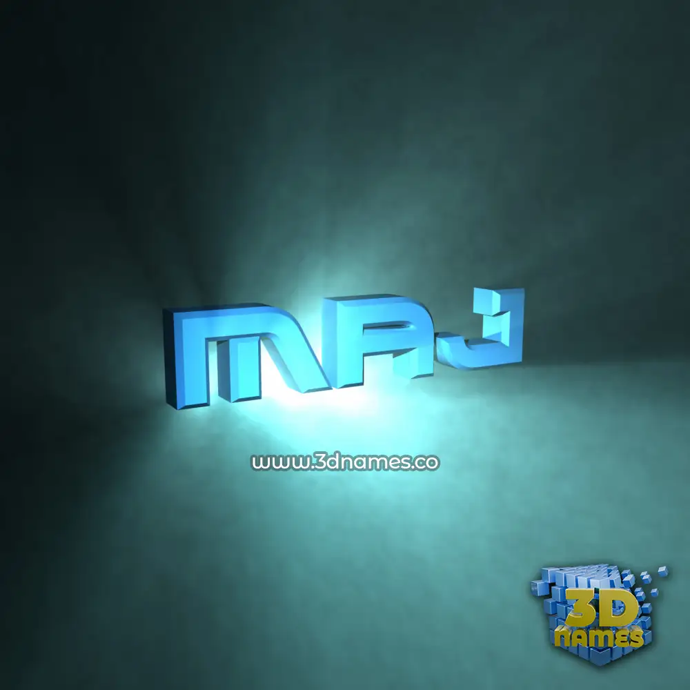 maj in Light Shine style - 3D name wallpaper
