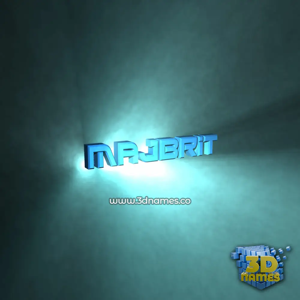 majbrit in Light Shine style - 3D name wallpaper